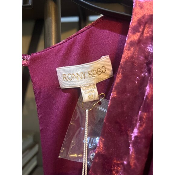 Ronny Kobo Velvet Alicia Dress Wine Purple Red Womens Size Medium - Picture 11 of 12